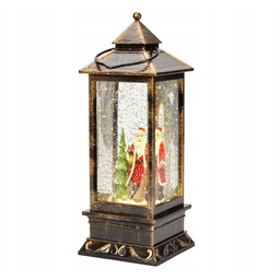 Lampion Latarnia z mikołajem Led 28 cm