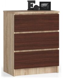 Komoda do sypialni, 3 szuflady, STILO, 60x40x77 cm,