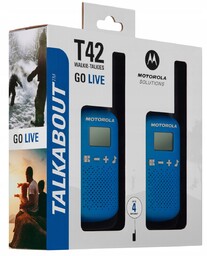 Motorola T42 Talkabout 2 krótkofalówki w zestawie niebieskie