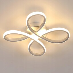 Lampa Sufitowa Plafon Led Srebro Zyrandol Nowoczesny