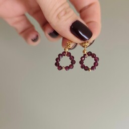 Pakamera Kolczyki z kamieni granatu