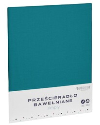 Spod Igły I Nitki Prześcieradło bawełniane 220x240 turkusowe