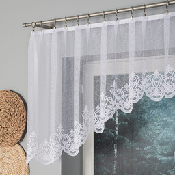 Markizeta Firana żakardowa gotowa 320x80 biała Żaneta