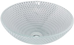 PUKETA grawerowana szklana umywalka nablatowa Ø 42 cm,