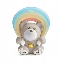 Lampka Nocna Miś Z Projektorem Rainbow Beżowy Chicco