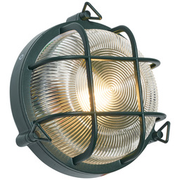 Zewnętrzna lampa ścienna i sufitowa ciemnozielona okrągła IP44