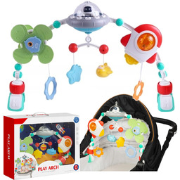 Pałąk Zawieszka Grająca z Zabawkami Karuzela do Łóżeczka