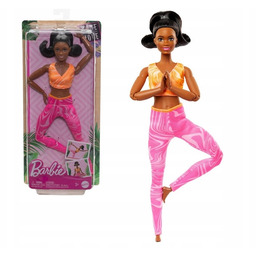 Barbie Lalka Made to Move Czarne włosy HRH28