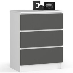 Komoda do sypialni, 3 szuflady, STILO, 60x40x77 cm,
