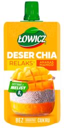 Łowicz Deser chia, ananas, mango, 120 g