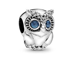 Rodowany srebrny charms do pandora sowa sówka ptak