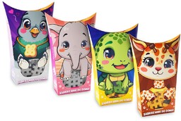 Marioinex Mini Waffle Pocket Pets 4-pak żyrafa, żółw,