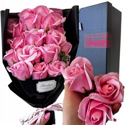 Flower Box bukiet róż mydlanych kwiaty w dużym
