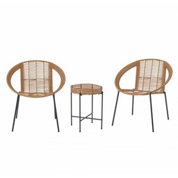 Bloomingville DUDINE Zestaw Mebli Ogrodowych z Polirattanu /