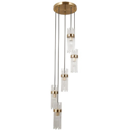 Lampa wisząca złota szklana 5-punktowa PND-40760-5-HBR z serii