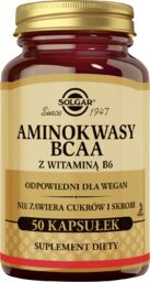 Solgar Aminokwasy BCAA z Witaminą B6, 50 kapsułek