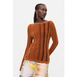 Desigual Sweter prążkowany z włosem