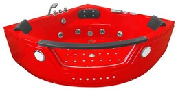 Czerwona wanna z hydromasażem narożna 152x152 cm MO-1004