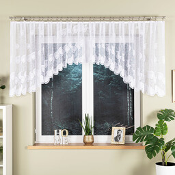 Markizeta Firana żakardowa gotowa 400x100 biała Nora