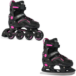 Rolki Łyżwy 2w1 RAVEN Pulse Black/Fuchsia