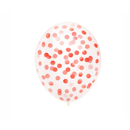 Balony przezroczyste z konfetti - 30 cm -