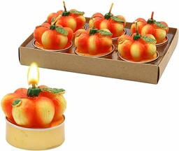 Dekohelden24 Tealight Świeczka, Pomarańczowy, 6 Sztuk