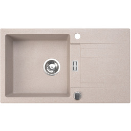 Zlewozmywak granitowy beżowy 1-komorowy z ociekaczem ATHENA