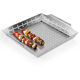 Koszyk do grillowania stalowy perforowany 34,5x30x5 cm