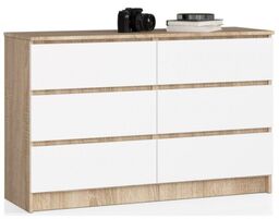 Komoda do salonu, sypialni, 6 szuflad, STILO, 120x40x77