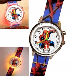 Zegarek Dziecięcy Dla Chłopca Dzieci Spiderman Led Świecący