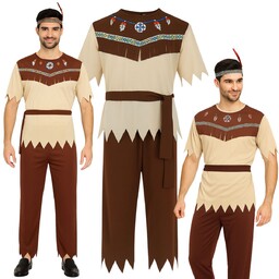 Strój Indiański Indianin Przebranie Indianina Pióropusz Apacz Xs