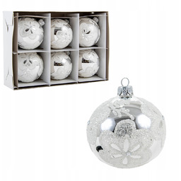 Szklane Bombki Choinkowe Zestaw 6 szt. Bombki