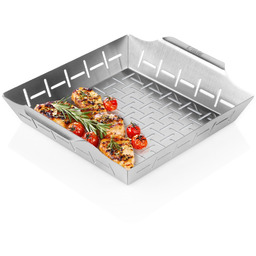 Koszyk do grillowania stalowy perforowany 27x23x5 cm