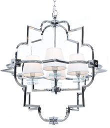 LAMPA WISZĄCA ŻYRANDOL NOWOCZESNY BIAŁO-CHROMOWANY BALTIMORE W4