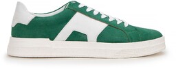 Męskie sneakersy z kontrastową podeszwą zielone