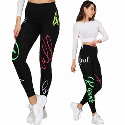 Getry Leginsy Print Neon Napisy Bawełna Długie 134