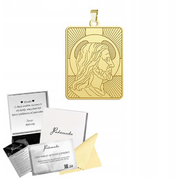 Złoty Medalik Z Panem Jezusem Srebro 925 Prezent