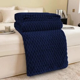 Koc Mikrofibra Tłoczony HONEY 160x200 Granatowy