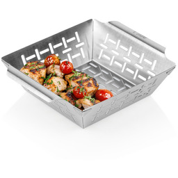 Koszyk do grillowania stalowy perforowany 22x18,5x6 cm