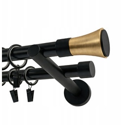 Karnisz podwójny Metalowy 19+19mm Trapez Gold 140cm