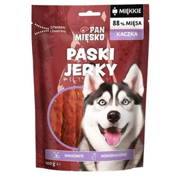 Pan Mięsko Przysmak dla psa Paski Jerky Kaczka
