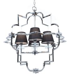 LAMPA WISZĄCA ŻYRANDOL NOWOCZESNY CZARNO-CHROMOWANY BALTIMORE W4