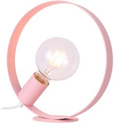 Lampa stojąca różowa nowoczesna NEXO metalowy okrąg