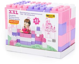 WADER POLESIE Klocki XXL Cegły Różowe 45 elementów