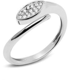 Pierścionek Srebrny z Cyrkoniami Regulowany