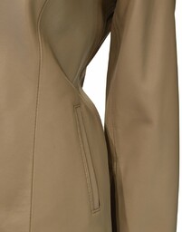 Zapinana klasyczna damska Skórzana kurtka "Aneta" z ozdobną