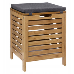 Kosz Na Pranie bieliznę bambusowy Siedzisko łazienkowe Bambusowe