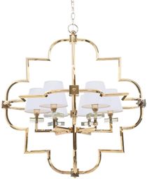 LAMPA WISZĄCA ŻYRANDOL NOWOCZESNY BIAŁO-ZŁOTY BALTIMORE W6 LUMINA