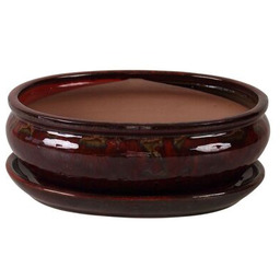 Donica szkliwiona Bonsai z podstawką 25,5 x 10