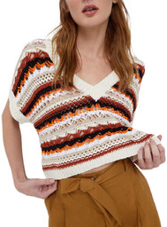 Sweter damski Liu Jo Desert Stripes z krótkim